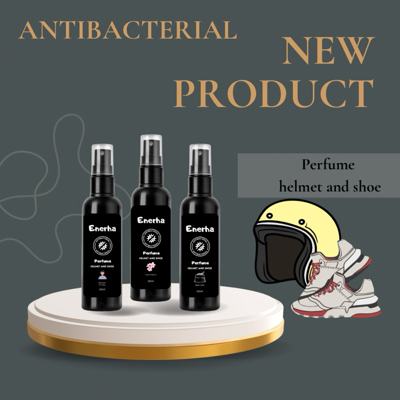 ENERHA PERFUME HELMET, SHOE, JACKET ETC ANTIBACTERIAL PENGHILANG BAU SEPATU 60ML