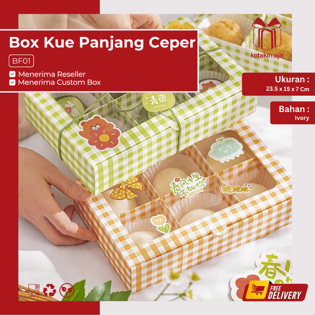 

Box Sekat / Box Kue Sekat / Kotak Kue Sekat / Kotak Mooncake / Box Mooncake / Kotak Mochi I BF01