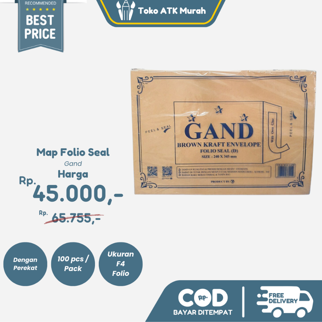 

H7Y Amplop Coklat Folio Seal GAND