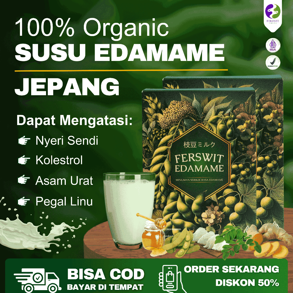 

Ferswit Susu Edamame Jepang Untuk Kolesterol, Asam Urat, Nyeri Sendi & Tulang 100% Original