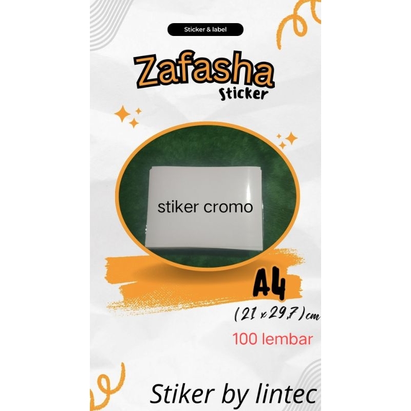 

stiker cromo (glossy) A4 1pack @100 lembar