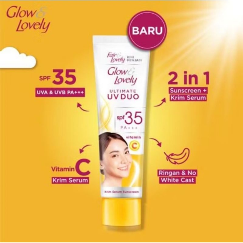 Glow & Lovely Ultimate UV Duo Krim Vitamin C SPF 35 PA+++ || Fair&Lovely Cream