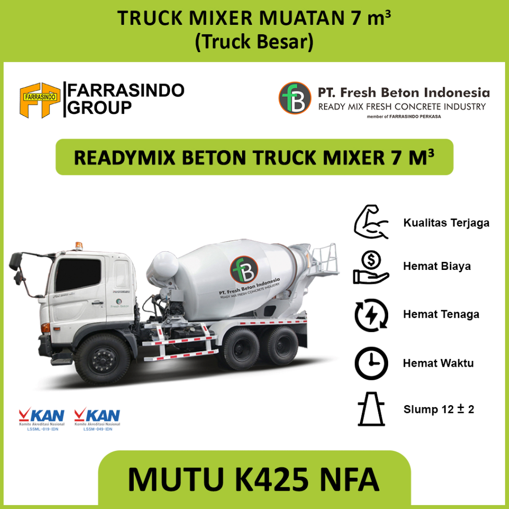 Readymix Fresh Beton Indonesia - MUTU K 425 NFA