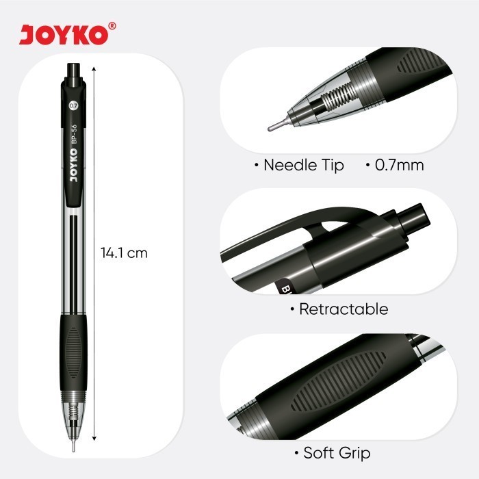 

Ballpoint BP 56 Joyko / Pulpen Joyko BP 56 0.7mm (1LUSIN)