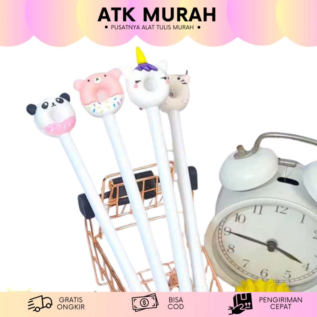 

PULPEN GEL DONAT UNICORN PENA LUCU ALAT TULIS SEKOLAH GEMES KADO UNIK MURAH TERJANGKAU