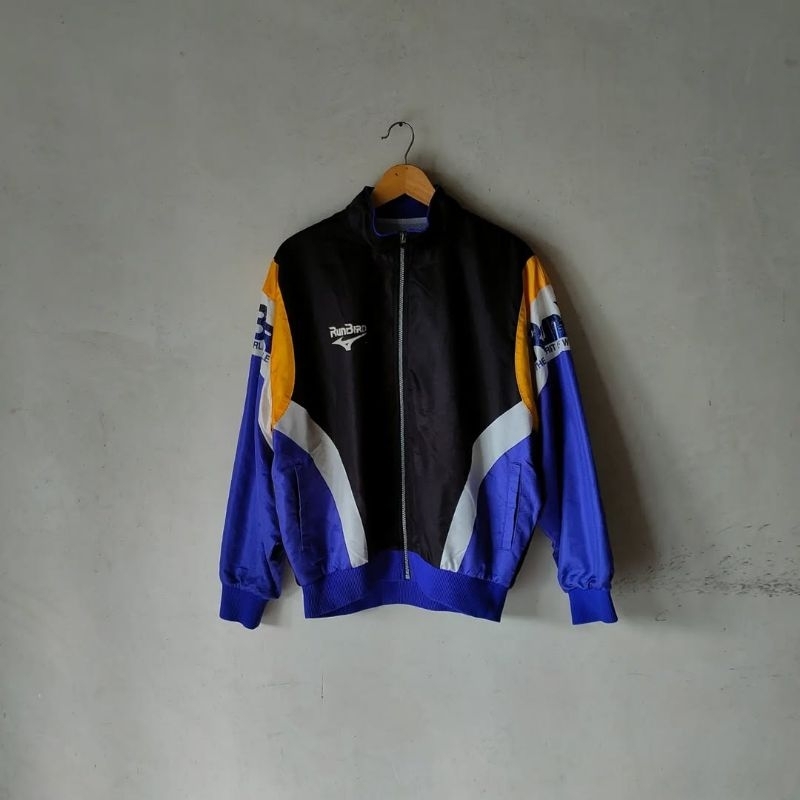 Tracktop Vintage Color Block MIZUNO RUNBIRD Size XL Boxy Original Second