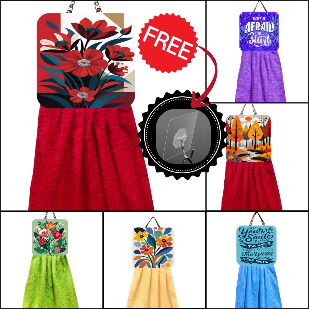 Kain Lap Tangan Gantung Motif/ Handuk Lap Tangan FREE HOOK Shafiyyah.sarban