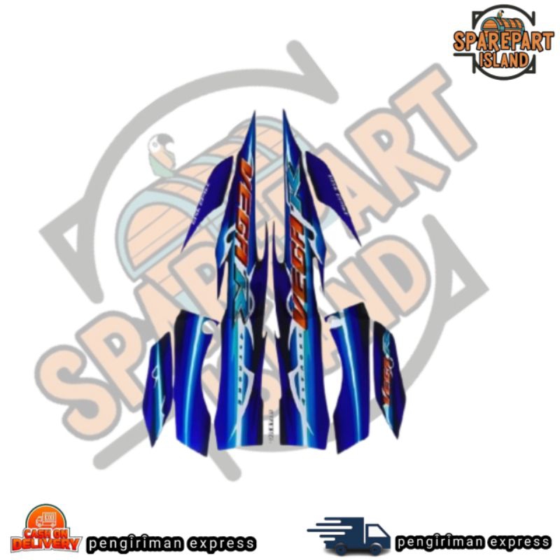 STRIPING MOTOR VEGA R NEW BIRU - STIKER VEGA R NEW BIRU