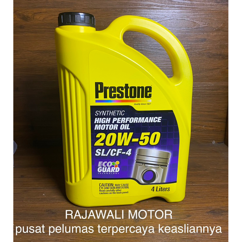 Oli Mesin mobil bensin merk Prestone  SAE 20W-50 4L 100% ASLI