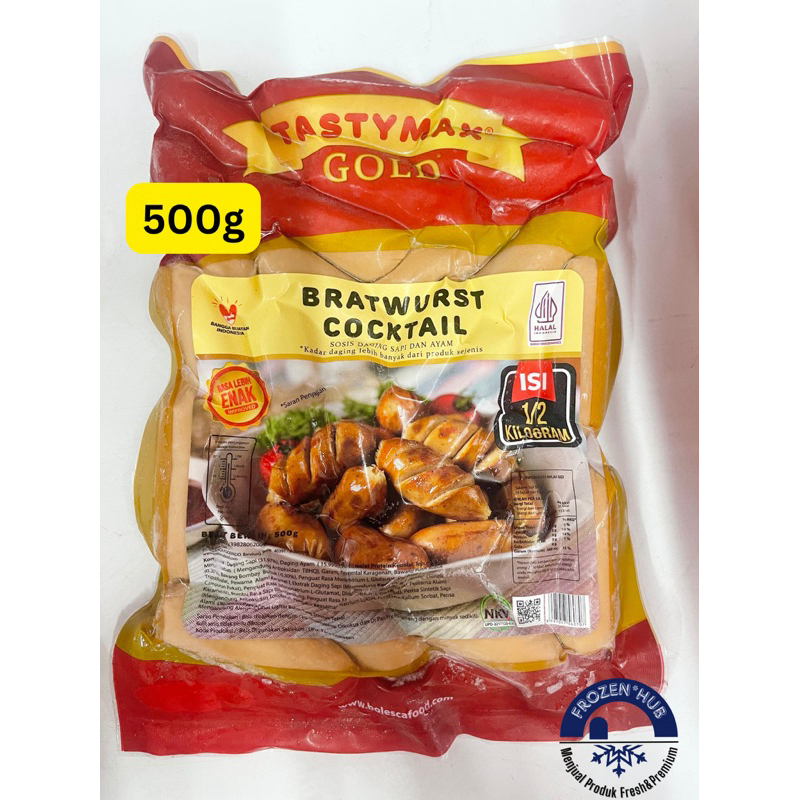 

Tastymax Bratwurst cocktail 1/2kg 500g sosis sapi ayam