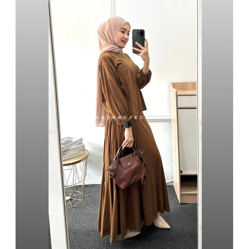 Cica setrok kaos setelan set LD 110 atasan dan rok by Dazproject