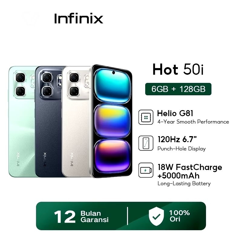 HP INFINIX HOT50I RAM 6/128GB GARANSI RESMI