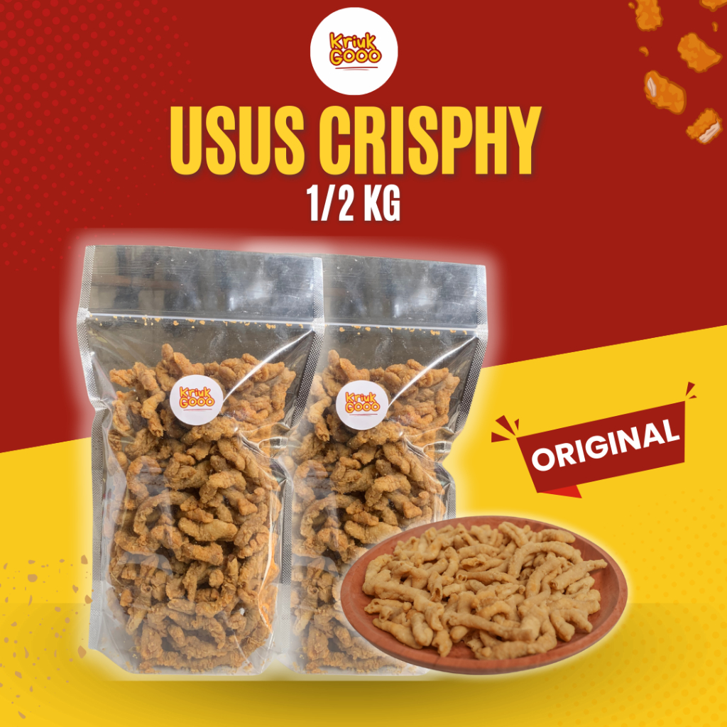 

Keripik Usus Ayam Crispy Varian Original 1/2 Kg