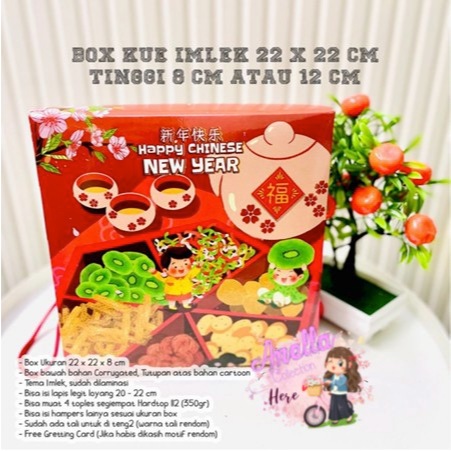 

Box Kue uk. 22 x 22 cm CNY/ Imlek Tema Tray Plate Candy Snacks