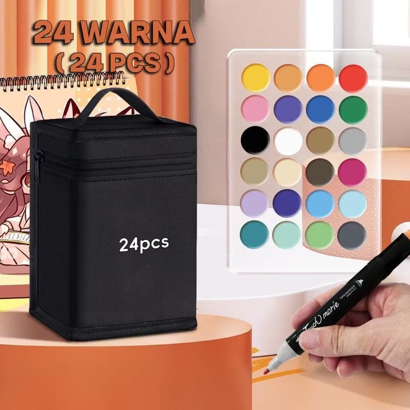 

D3W! SPIDOL WARNA ISI 24PCS - ART MAKER - DRAWING PEN - ALAT MEWARNAI