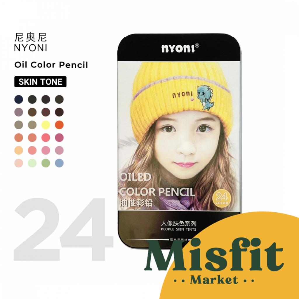 

NYONI N8535 Chalk Pastel Skin Tone Oiled 24 Color Pencil Pensil Warna