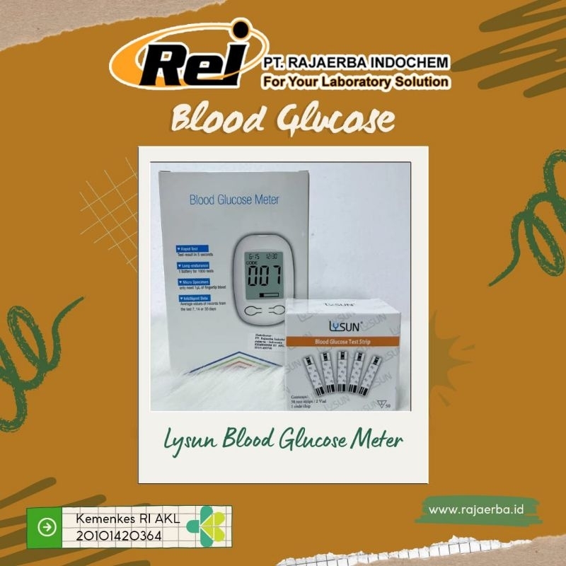 Lysun-Glu Blood Glucose Meter & Lysun - Blood Glucose Test Strip