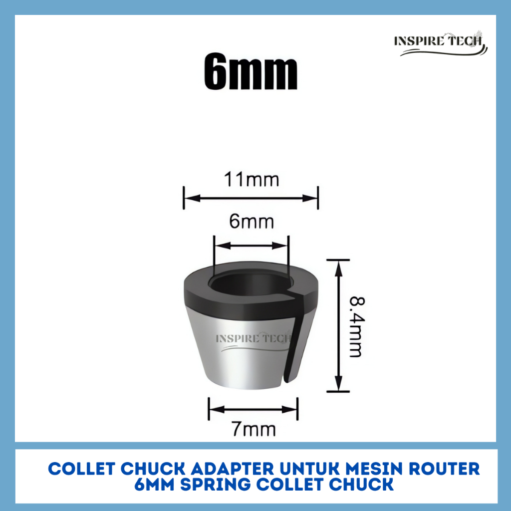 Adapter Collet Chuck untuk Mesin Router 6mm Spring Collet Chuck