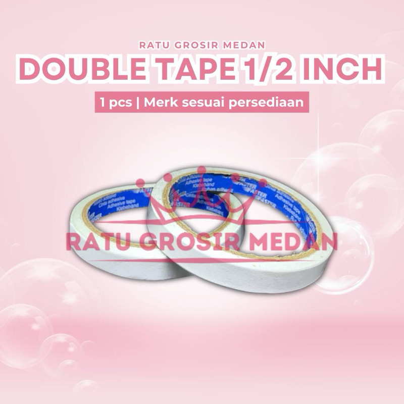 

DOUBLE TAPE UKURAN 1/2 INCH MEREK FASTER KUALITAS TEBAL