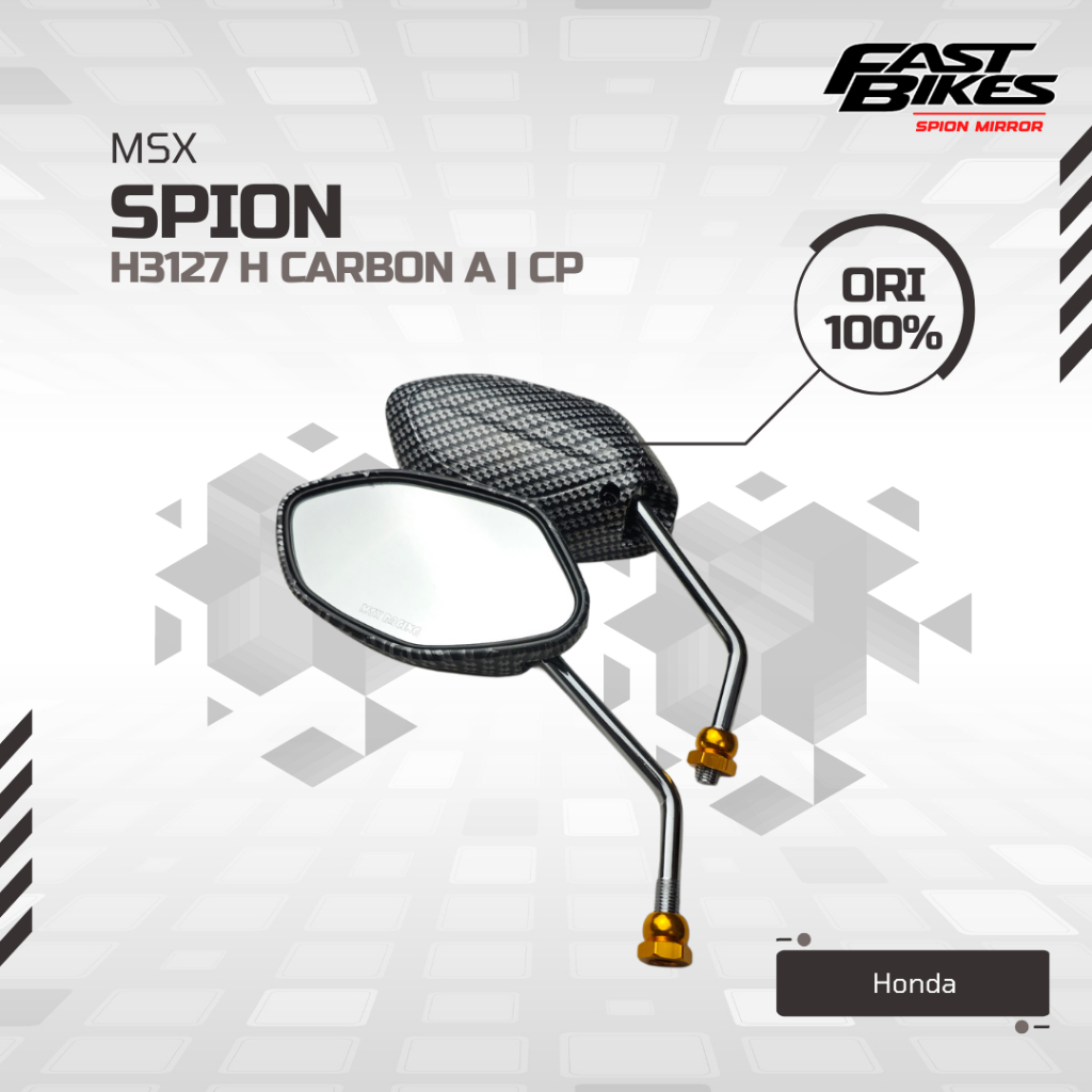 MSX Spion Carbon Variasi Tangkai Chrome Two Tone Universal Honda Beat Vario Nmax Mio