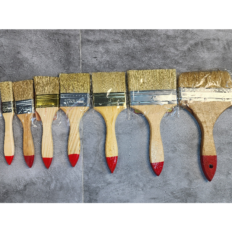 Kuas Cat 1inch 2inch 3inch 4inch 5inch Gagang Kayu.Paket Bak Cat+Kuas Cat. Kuas Cat 1,5 inch 2,5 inc