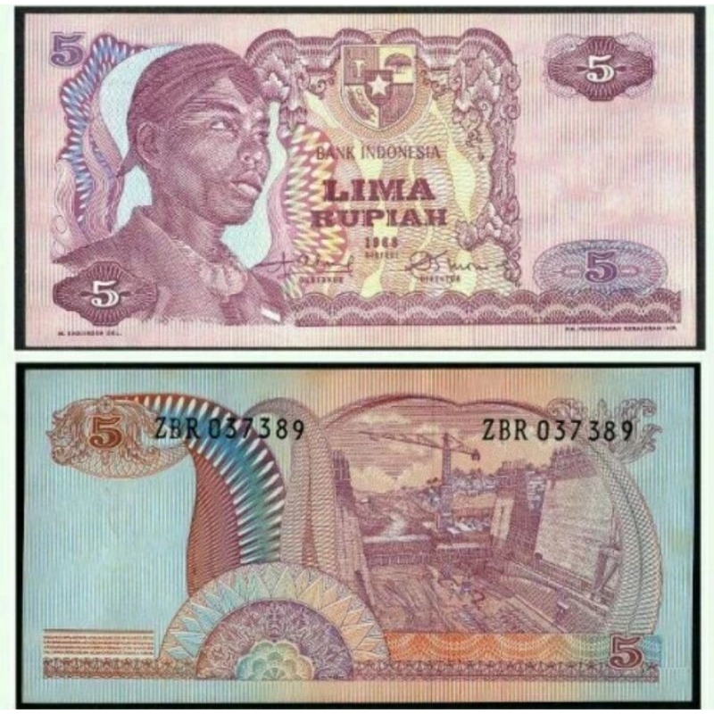 Uang Kuno 5 Rupiah Sudirman Tahun 1968