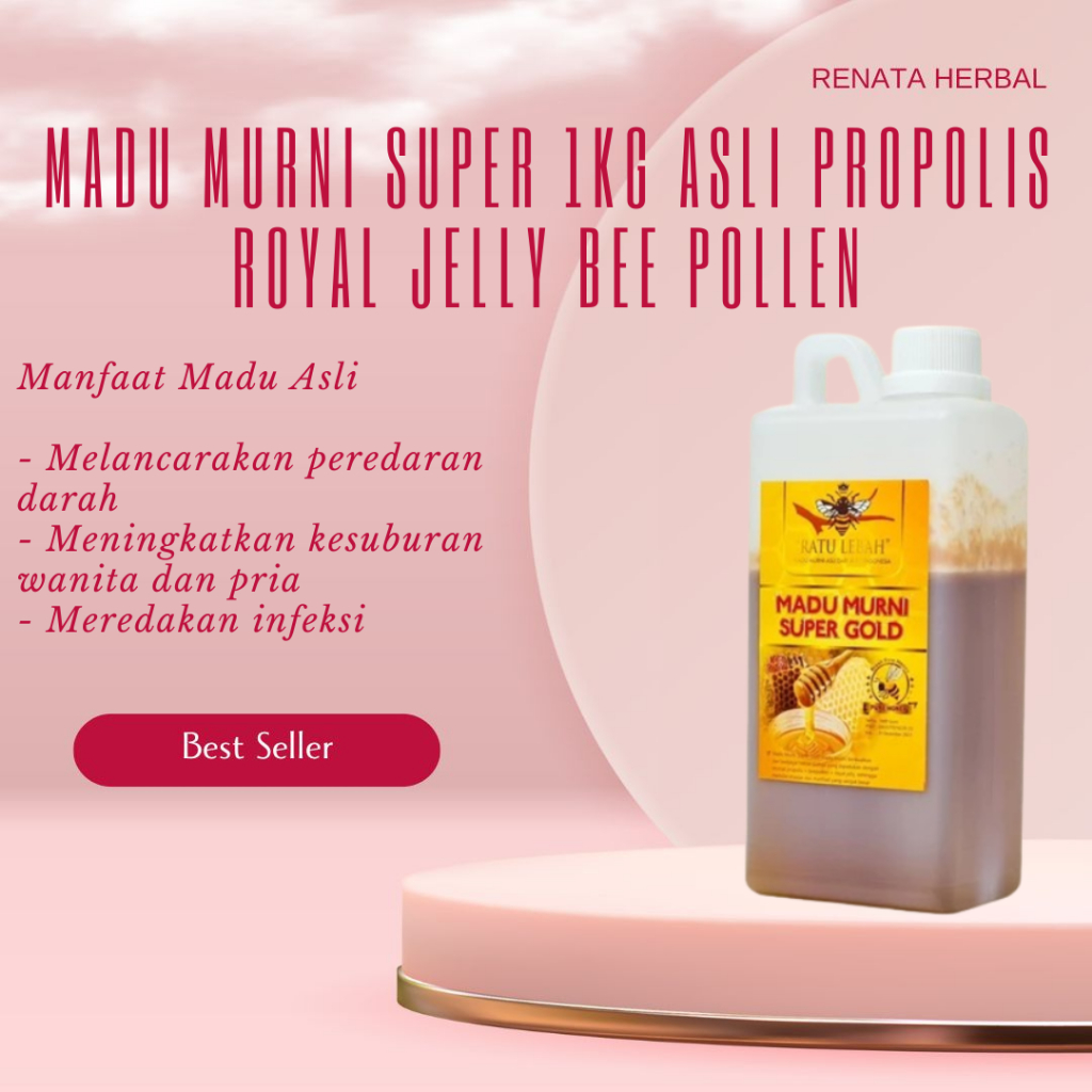 

Original Madu Murni Super 1kg Asli Propolis Royal Jelly Bee Pollen Penyubur Kuat Tahan Lama