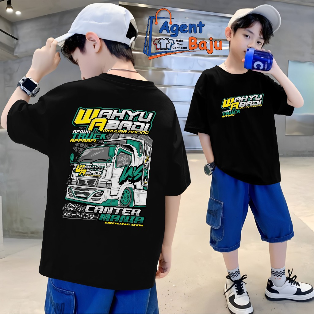 KAOS TRUK WAHYU ABADI ANAK 8-12 TAHUN KAOS TRUCK WAHYU ABADI ANAK TANGGUNG 10 TAHUN KAOS ANAK GAMBAR