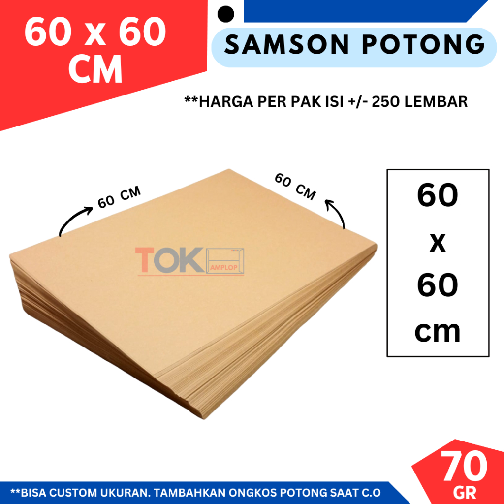 

KERTAS SAMSON 60x60 isi 250lbr / KERTAS CRAFT