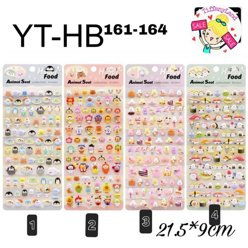 Stiker Squishy tipis  YB-HB 105-108/157-160/161-164