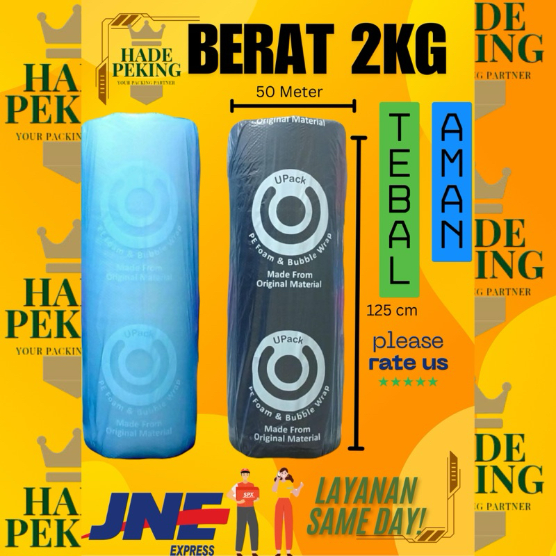 

Bubble Wrap UPACK Murah Premium Quality 125 CM x 50 M / Ready Bubble Wrap / Plastik Wrap