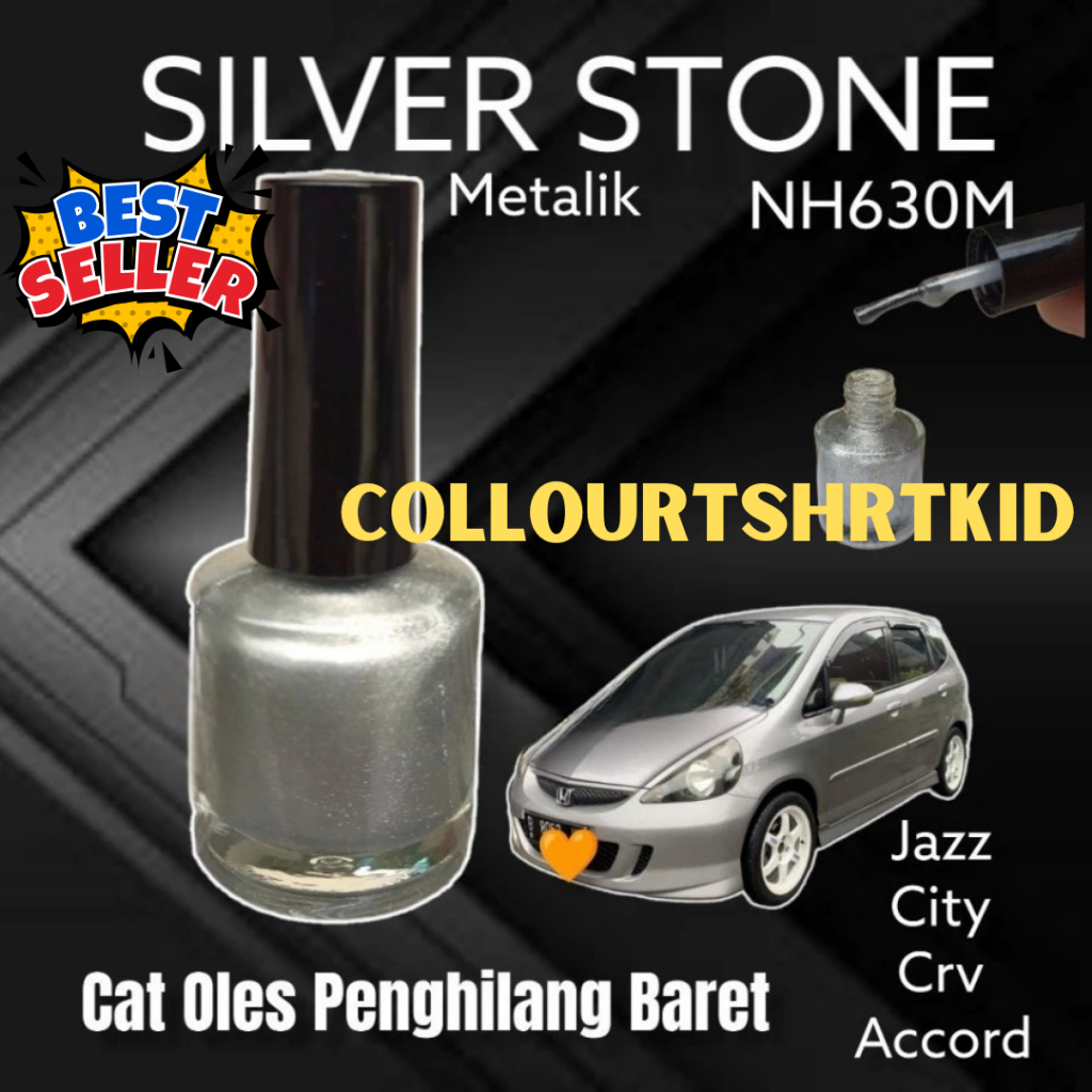 NH630M Cat SILVER STONE Metalik Penghilang Baret Untuk Mobil Honda Jazz CRV City Accord Old