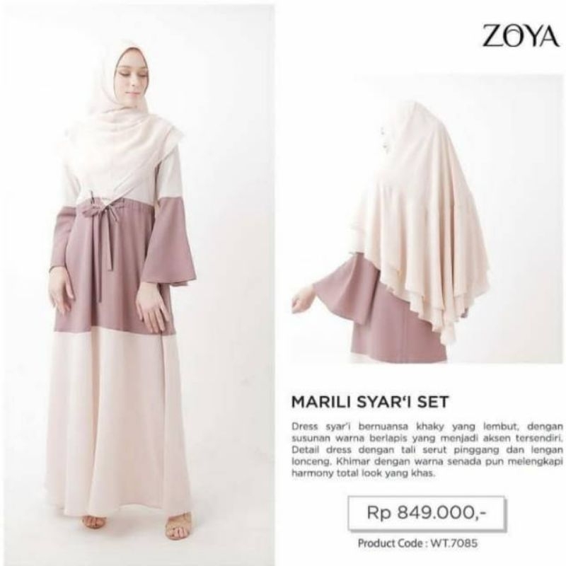 Zoya Marili Syar'i Set Dress Gamis Abaya Busana Terusan