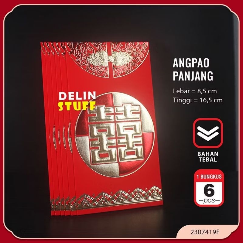 

Angpao Wedding Panjang Shuang Xi Tebal / Angpau Pernikahan / Angpao Panjang isi 6 pcs