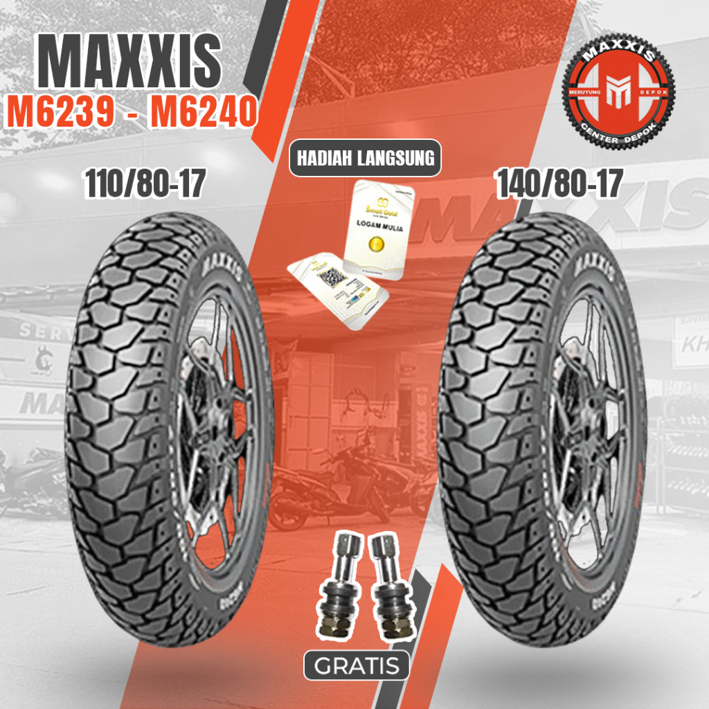 Paket Ban Motor MAXXIS ON-OFFROAD 110/80-17 + 140/80-17 Tubeless
