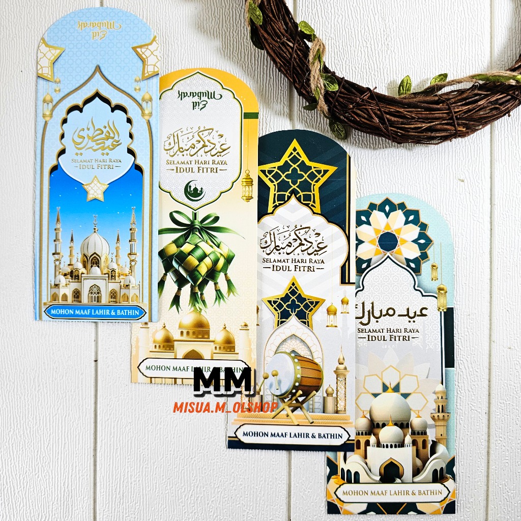 

10 PCS AMPLOP ANGPAU EMBOS LEBARAN IDUL FITRI UKURAN PANJANG /AMPLOP MASJID PREMIUM GOLD