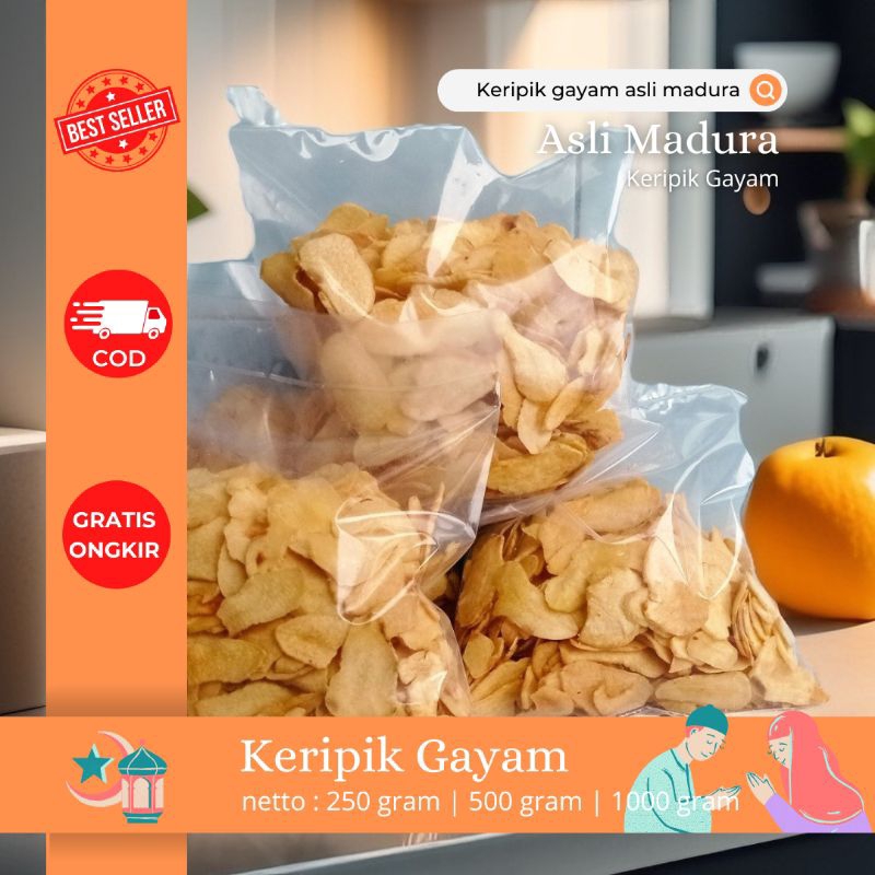 

Camilan tradisional- Keripik Gayam Madura – Gurih, Crispy, & Organik (Tersedia 1/4kg, 1/2kg, 1kg)