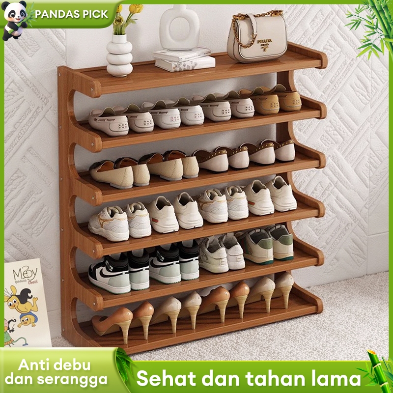 Rak Sepatu Kayu Minimalis/Rak Sepatu Susun/Susun Penyimpanan Multifungsi/rak sepatu tertutup