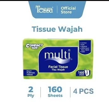 4 PCS TISSUE MULTI FACIAL SOFTPACK 160'Sx2 Ply