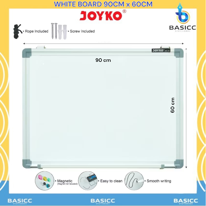

Joyko Papan Tulis Putih 60x90cm / Whiteboard WB-130 | @ 1Pcs