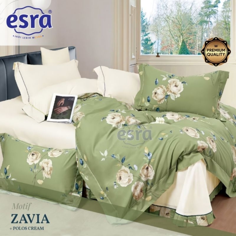 Bedcover + sprei anti geser katun esra motif ZAVIA