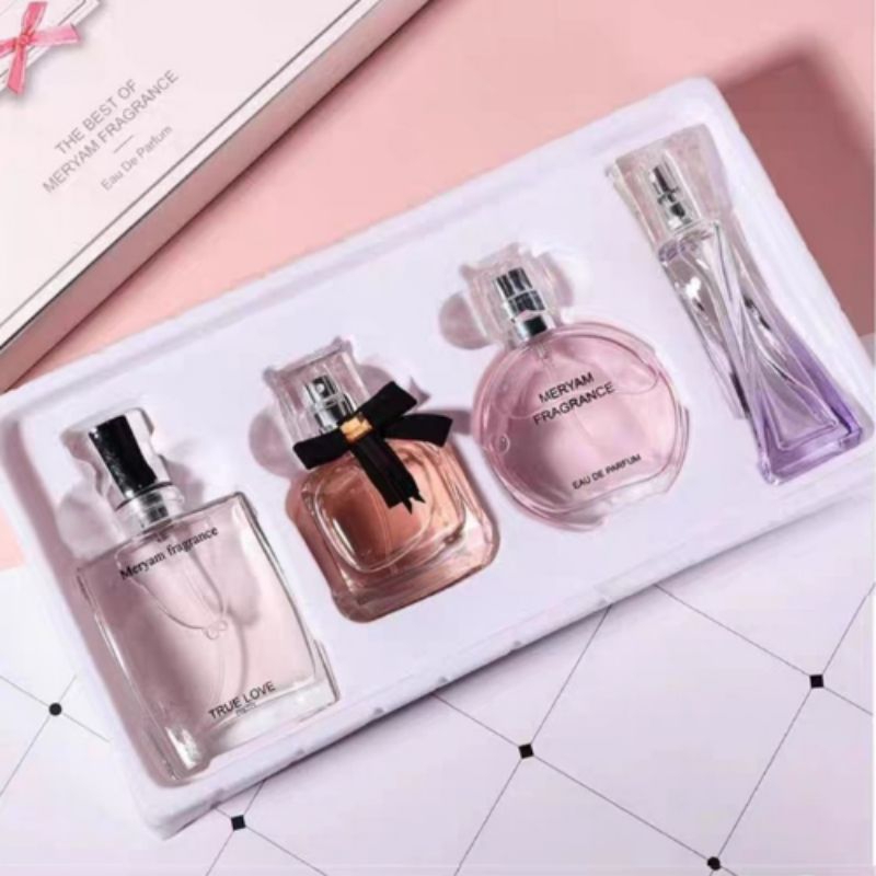 

PERFUME GIFT BOX/LOVELY SCENT/MERYAM FRAGRANCE/HAMPERS/PARFUM WANITA/SET PARFUM MEWAH/KOTAK HADIAH PARFUM PINK
