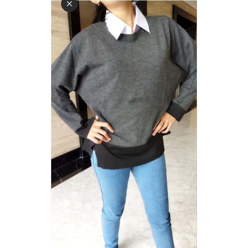 PRELOVE SWEATER CREWNECK KOREA WANITA OVERSIZE