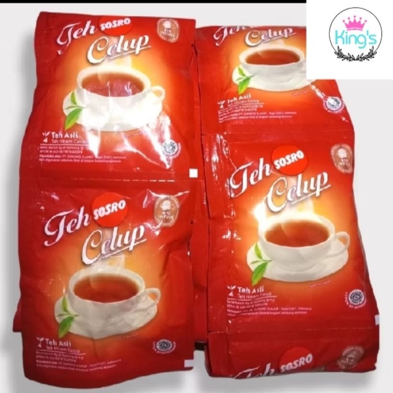 

{TokoKing's} TEH CELUP SOSRO SACHET ISI 10 SACHET@4 TEABAGS