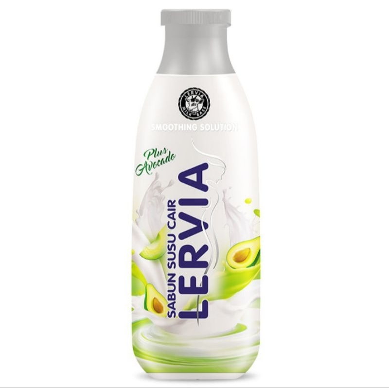 LERVIA Shower Cream Milk & Avocado 250 ml sabun mandi cair kemasan botol