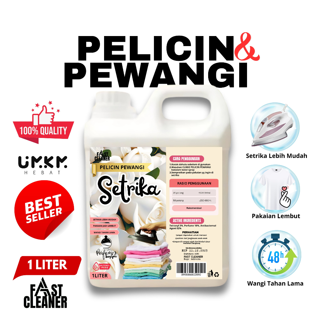 pelicin pewangi setrika 1L - pelicin setrika - pewangi setrika - pewangi laundry