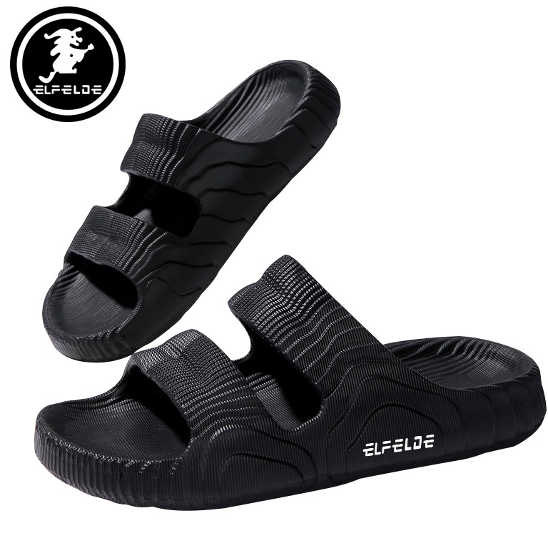 Model Baru EELDE Sandal Pria Kekinian Sandal Slop Pria Dewasa Sandal Slide Pria Tinggi Anti Slip Cow