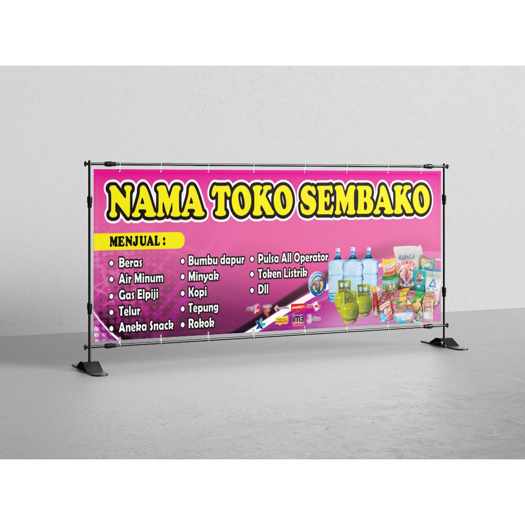 BANNER SPANDUK TOKO SEMBAKO CUSTOM DESAIN & UKURAN / PROMOSI TOKO SEMBAKO / TOKO KELONTONG