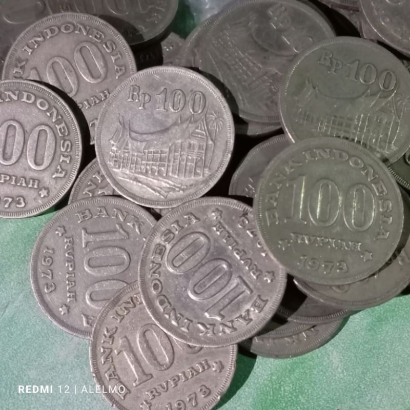 rumah gadang 100 rupiah tebal tahun 1973 uang koin indonesia asli