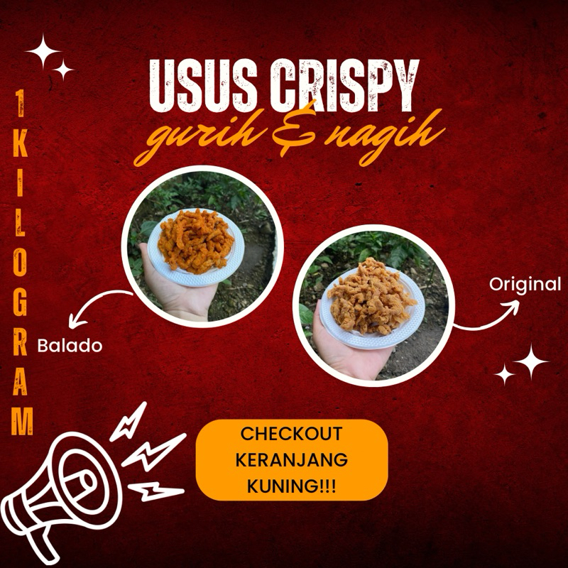 

Usus Crispy 1 Kg ( Original & Balado) Produksi Baru Pasti Nagih dan Gurih